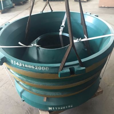 Parti di ricambio per la frantumazione dell'acciaio ad alto manganese GP500 GP11F per il rivestimento e il mantello della scodella Mn18Cr2